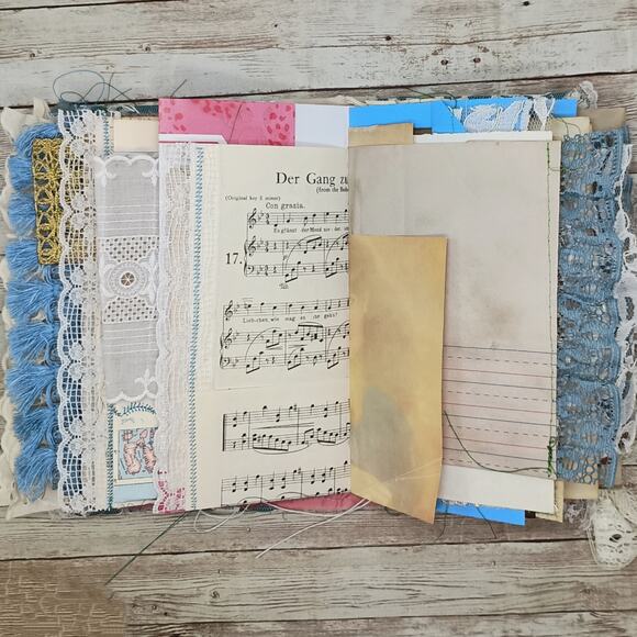 Turquoise Embellished Junk Journal: Flowers, Birds and Butterflies (NLB) - Picture 15 of 16